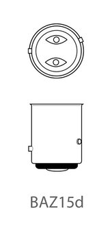 Autolampe 12V 21/4W BAZ15d x10 Stuck