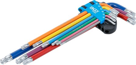 Winkelschlussel-Satz Multicolour extra lang T-Profil (fur Torx) mit Kugelkopf T10 - T50 9-tlg