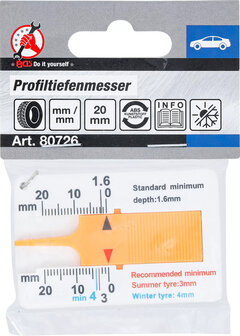 Profiltiefenmesser mit Schlusselanhanger 0 - 20 mm