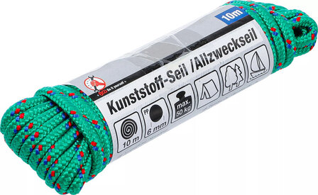 Kunststoff-Seil / Allzweckseil 6 mm x 10 m grun