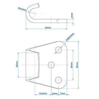 Gegenhalter f&uuml;r Exzenterverschluss SPP Z-11A x2 stuks