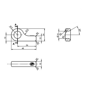 Gegenhalter f&uuml;r Exzenterverschluss SPP Z-16A x2 stuks