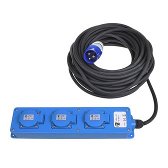 CEE 3-fach Steckdosenleiste 20M (2xSchuko + 1x2-USB)