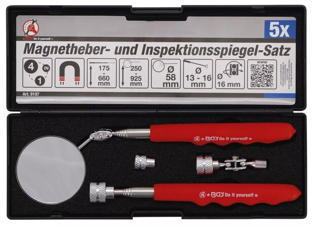 Magnetheber- und Spiegel-Set, 4-tlg.