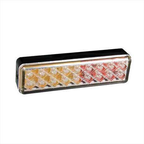 Rückleuchte 12/24V 3 Funktionen 135x38mm LED mit Halter schwarz