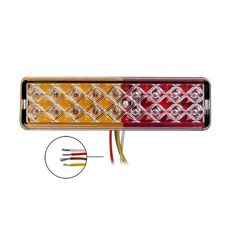 Rückleuchte 12/24V 3 Funktionen 135x38mm LED mit Halter schwarz