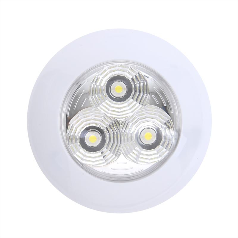 2er Set Deckenleuchte 3 LED 290lm, 12V-2,7W, ø95x25mm