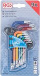 Winkelschlussel-Satz Multicolour kurz T-Profil (fur Torx) mit Bohrung T10 - T50 9-tlg