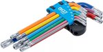 Winkelschlussel-Satz Multicolour T-Profil (fur Torx) mit Bohrung T10 - T50 9-tlg