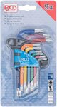 Winkelschlussel-Satz Multicolour kurz T-Profil (fur Torx) mit Kugelkopf T10 - T50 9-tlg