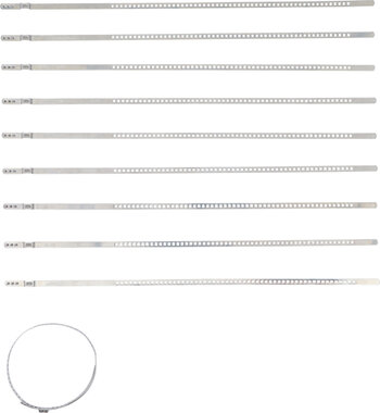 Achsmanschetten-Schellen-Satz Edelstahl rostfrei 7 mm 50 - 120 mm 10-tlg