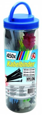 450-teiliges farbiges Kabelbinder-Sortiment