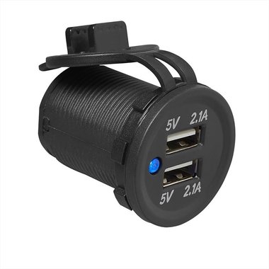 USB Doppel-Einbausteckdose 2x2100mA 12V/24V